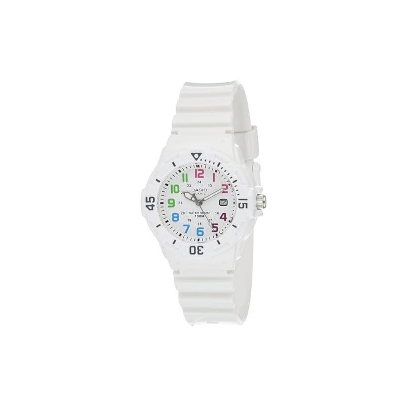 CASIO LRW200H-7B Womens White Analog Watch with White Band