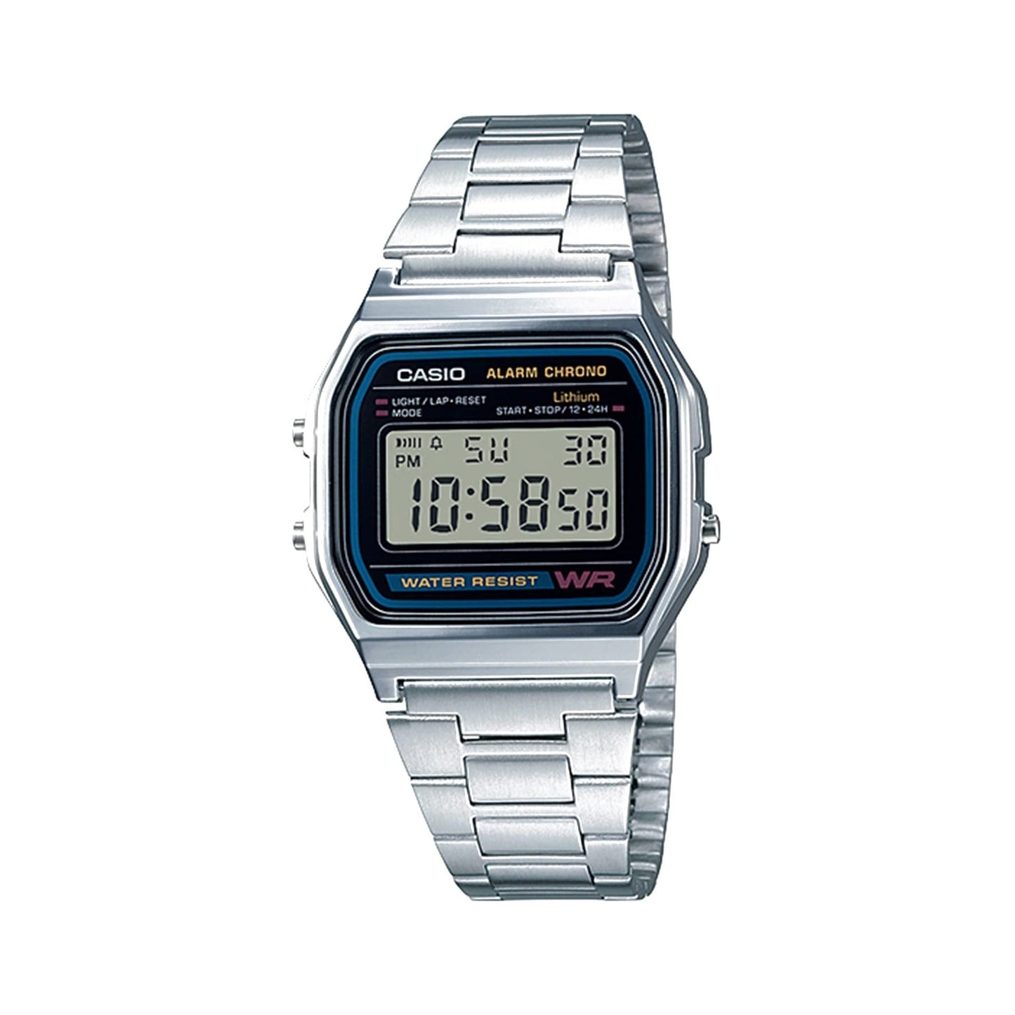 CASIO Unisex Adult's A158WA-1A Digital Watch, Silver