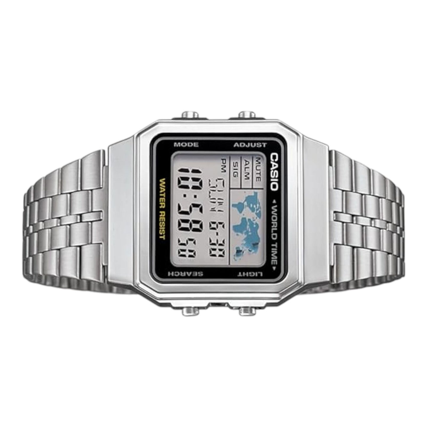 Casio A500WA-1 Unisex Digital Watch World Time LED