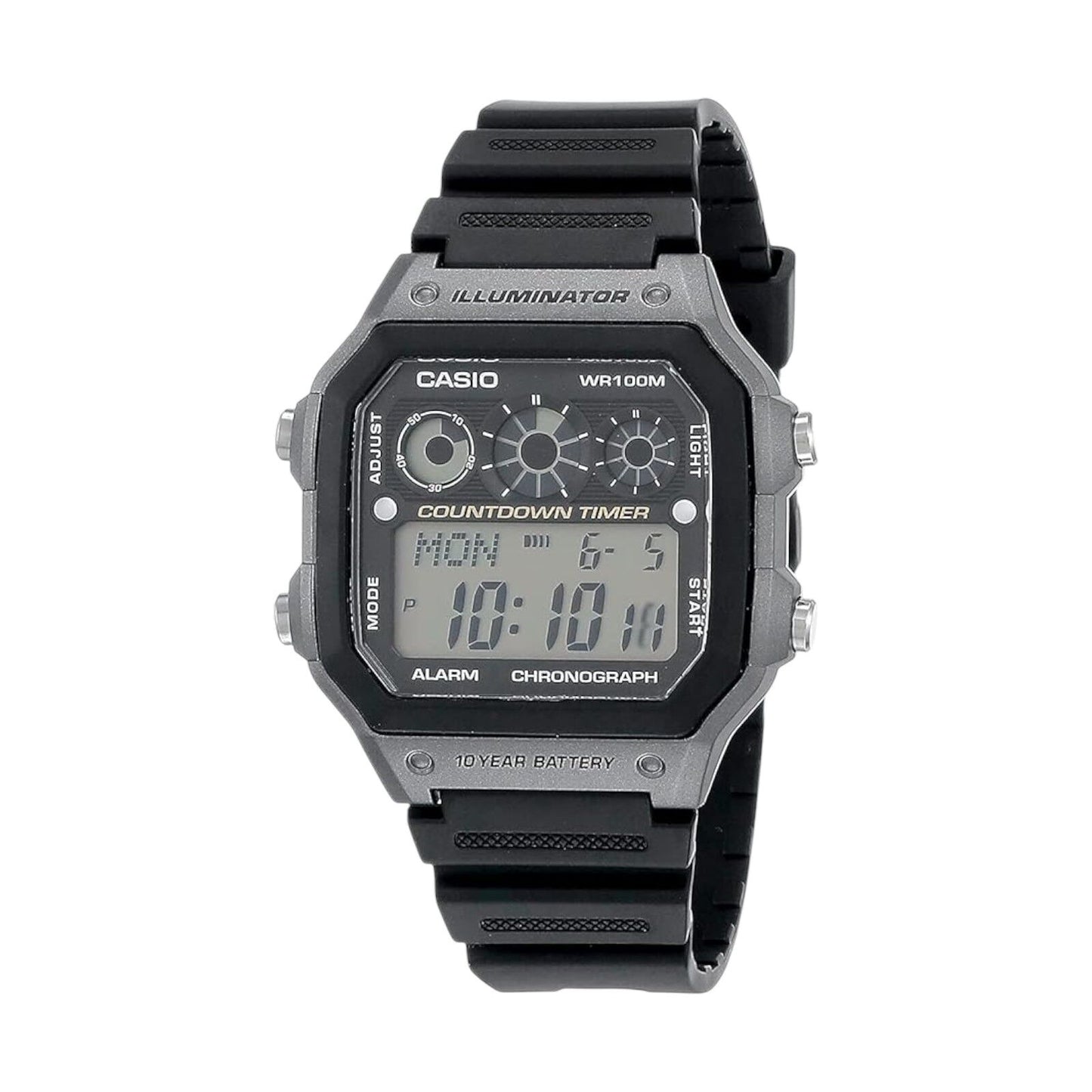 Casio AE-1300WH-8A Unisex Black Digital Watch with Black Band