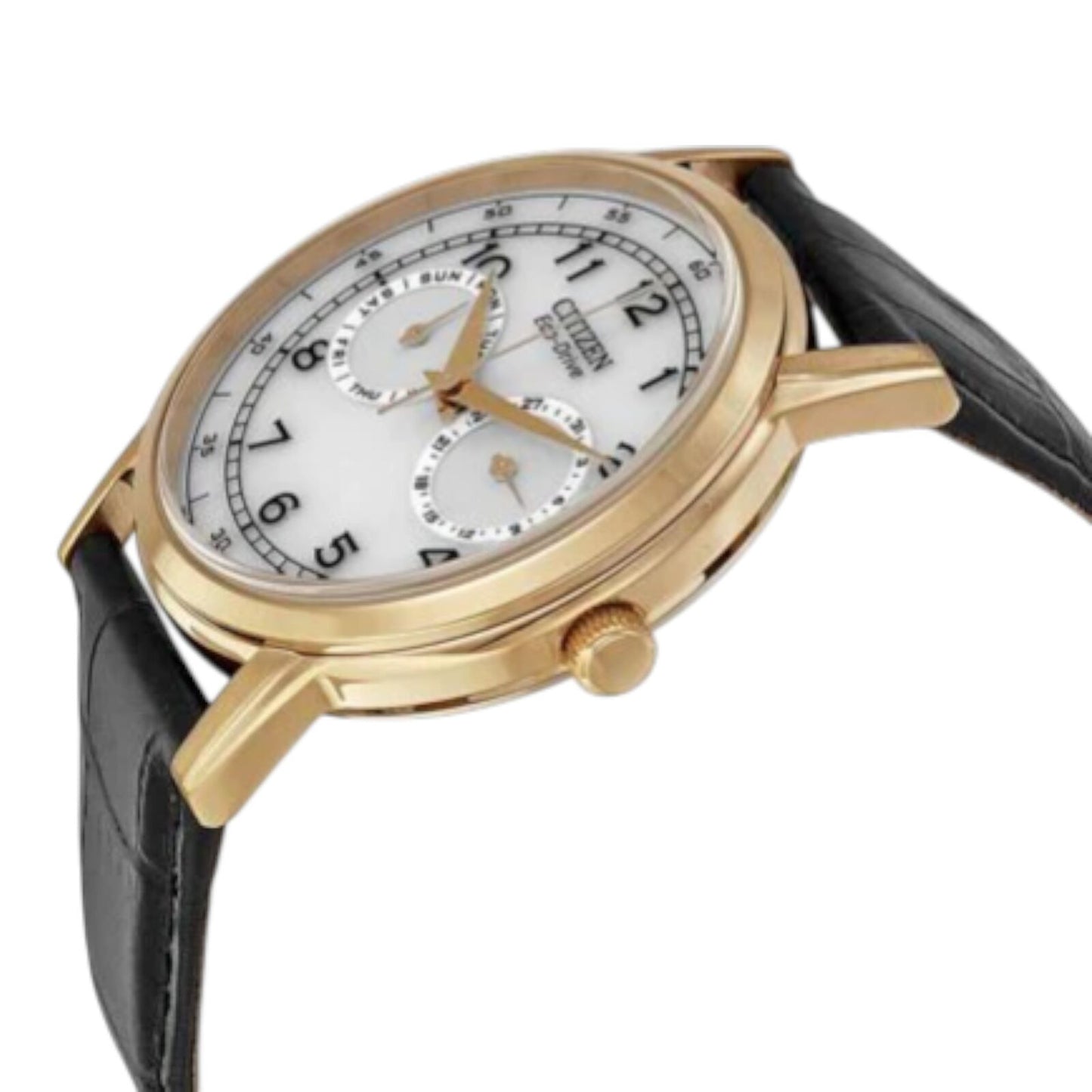 Citizen AO9003-16A Mens Watch Eco-Drive White Dial Rose Gold