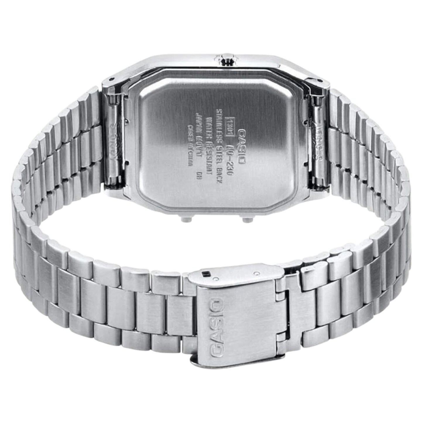 Casio AQ-230A-2 Unisex Watch Ice Blue Dial Digital Dual Time Alarm Steel Band