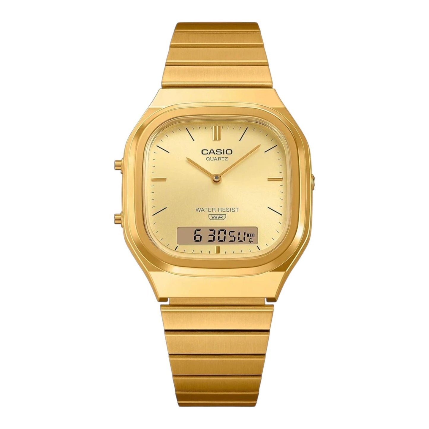 Casio AQ-240EG-9A Unisex Analog Digital Gold Watch Tone Steel Band