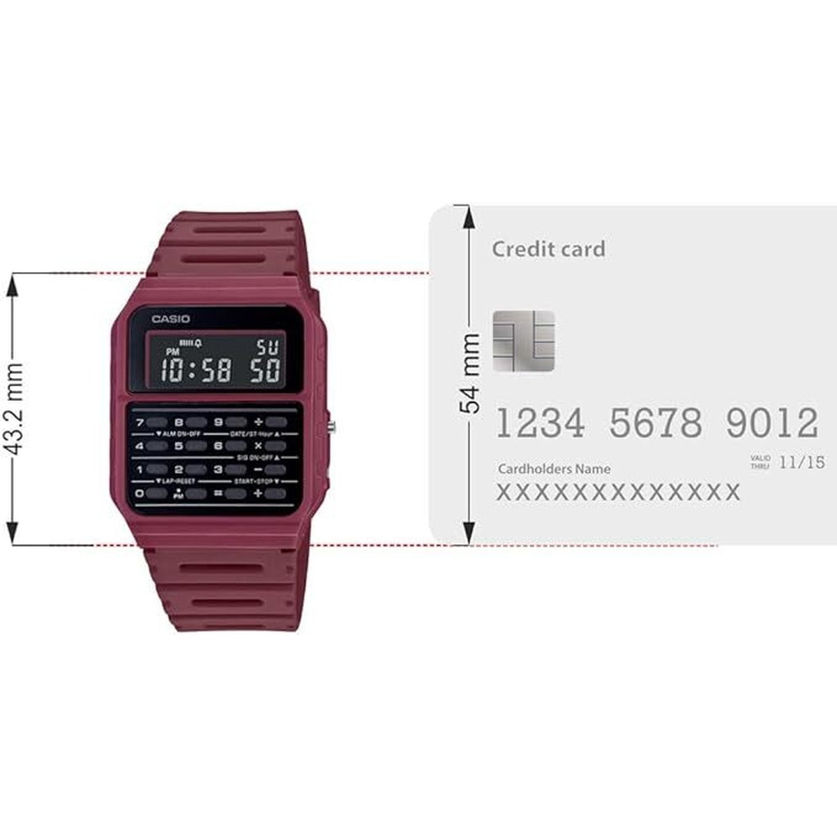 Casio CA-53WF-4B Red Vintage Retro Style Unisex Digital Calculator...