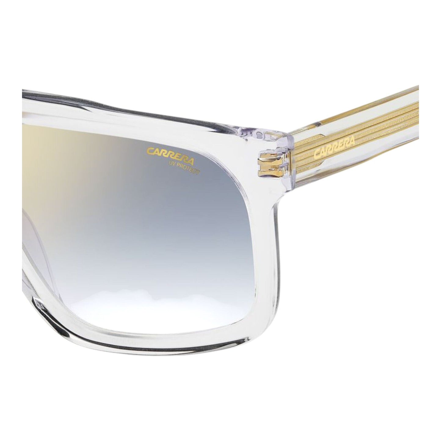 Carrera Unisex 1061/S Crystal Frame Blue Gold Lens 59mm Flat Top Shield Style