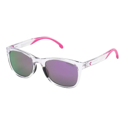 Carrera Men’s Sunglasses 8054/S Transparent White Violet Mirror 52mm Square