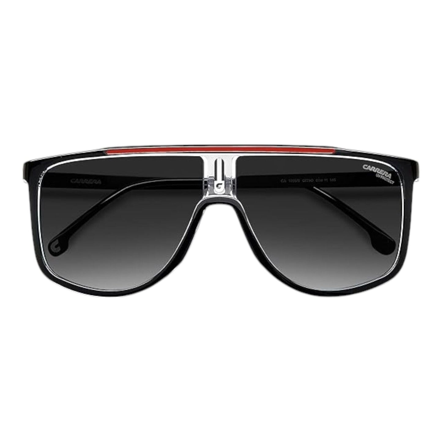 Carrera Men’s 1056/S Black Frame Red Detail Grey Gradient Lens 62mm Square Shape