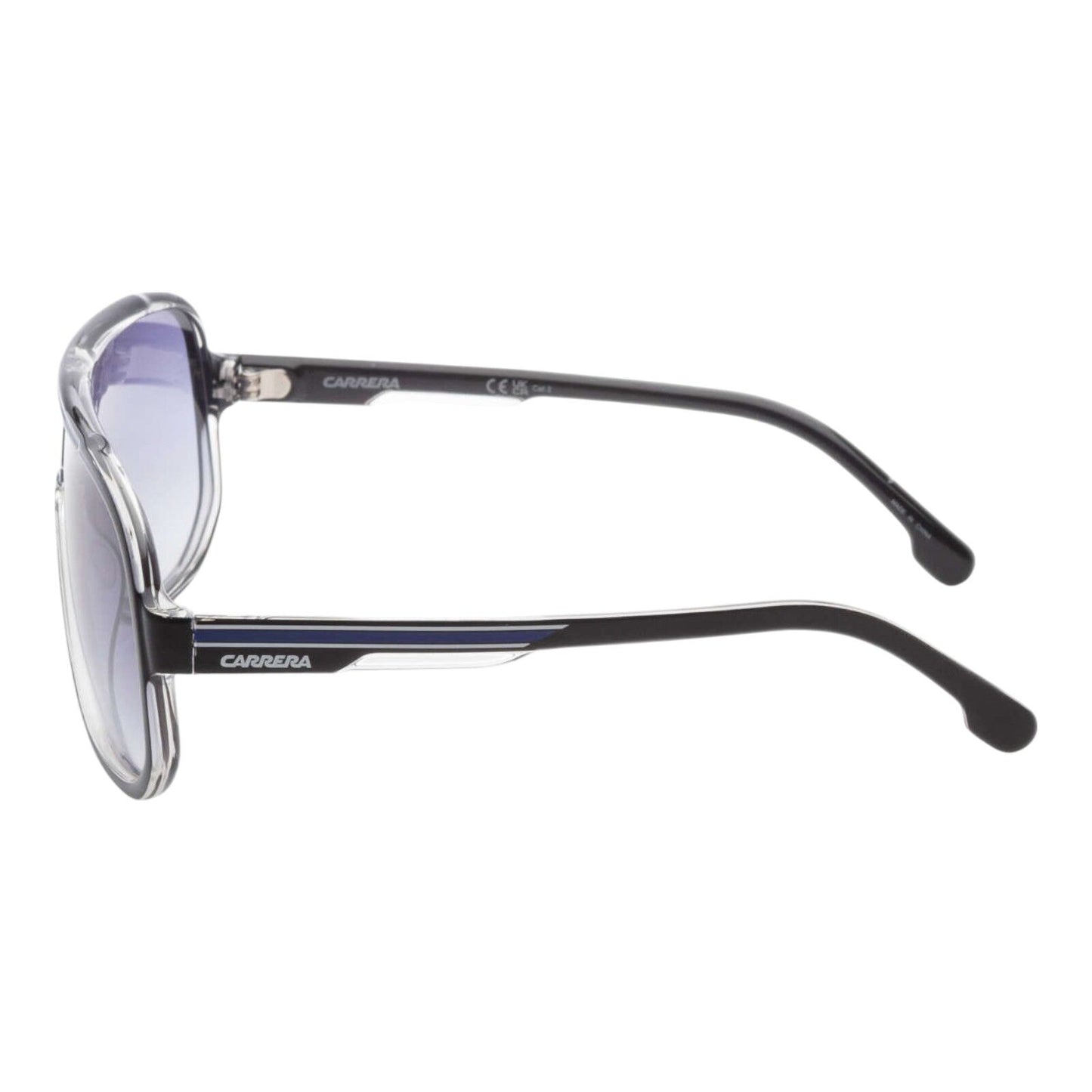 Carrera 1058/S 0D51/08 Sunglasses Black Blue Dark Blue Lens 63mm Men’s Full Rim