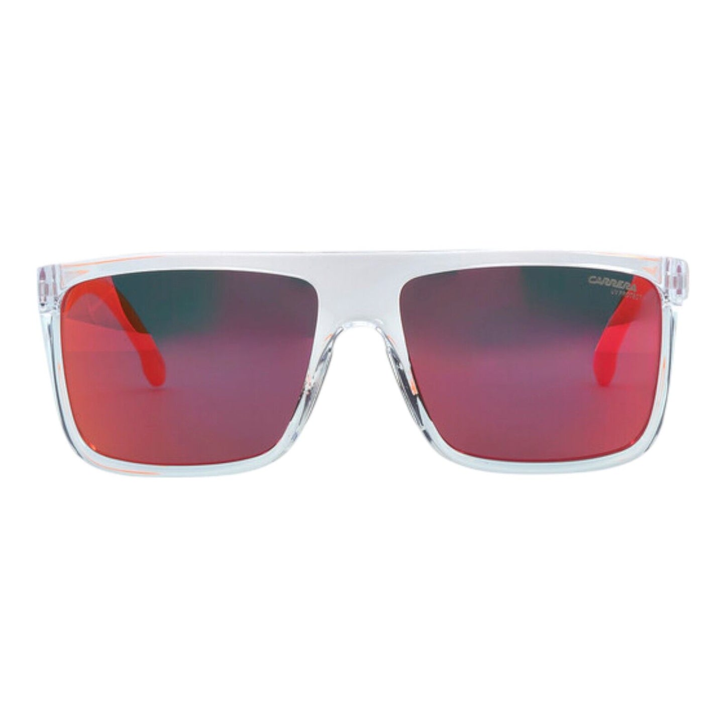 Carrera 8055/S 0900/UZ Men’s Sunglasses Crystal Frame Red Lens