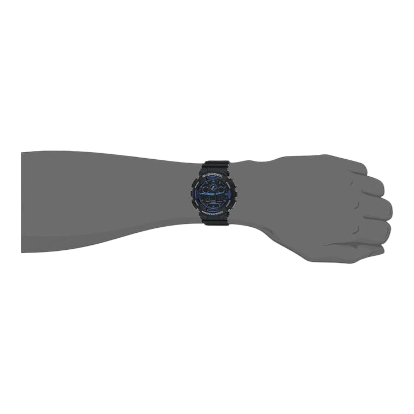 Casio G-Shock GA-100-1A2 Men’s Watch Black Blue Analog Digital 200M WR Quartz