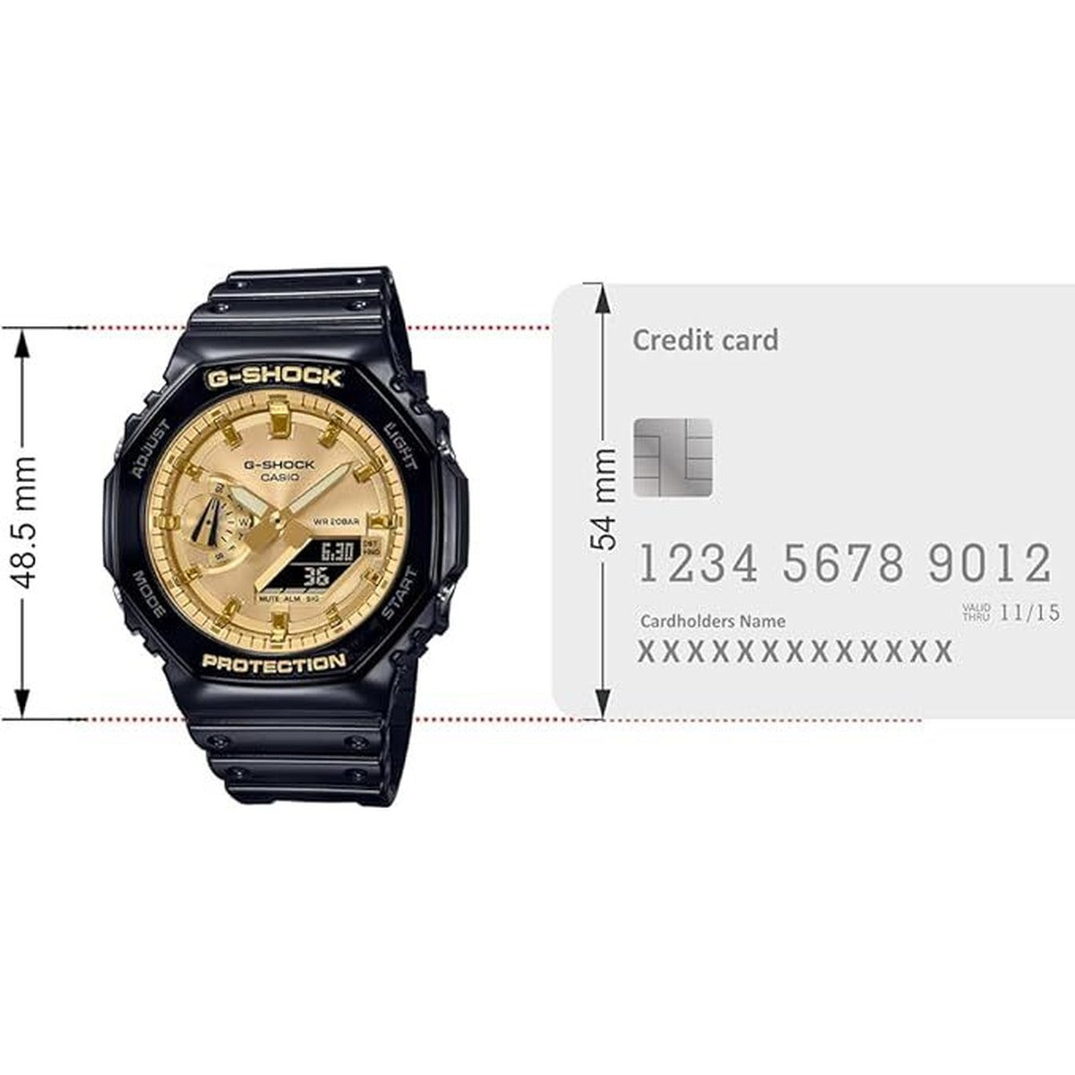 Casio G-Shock GA-2100GB-1ADR Mens Black Gold Analogue Digital...