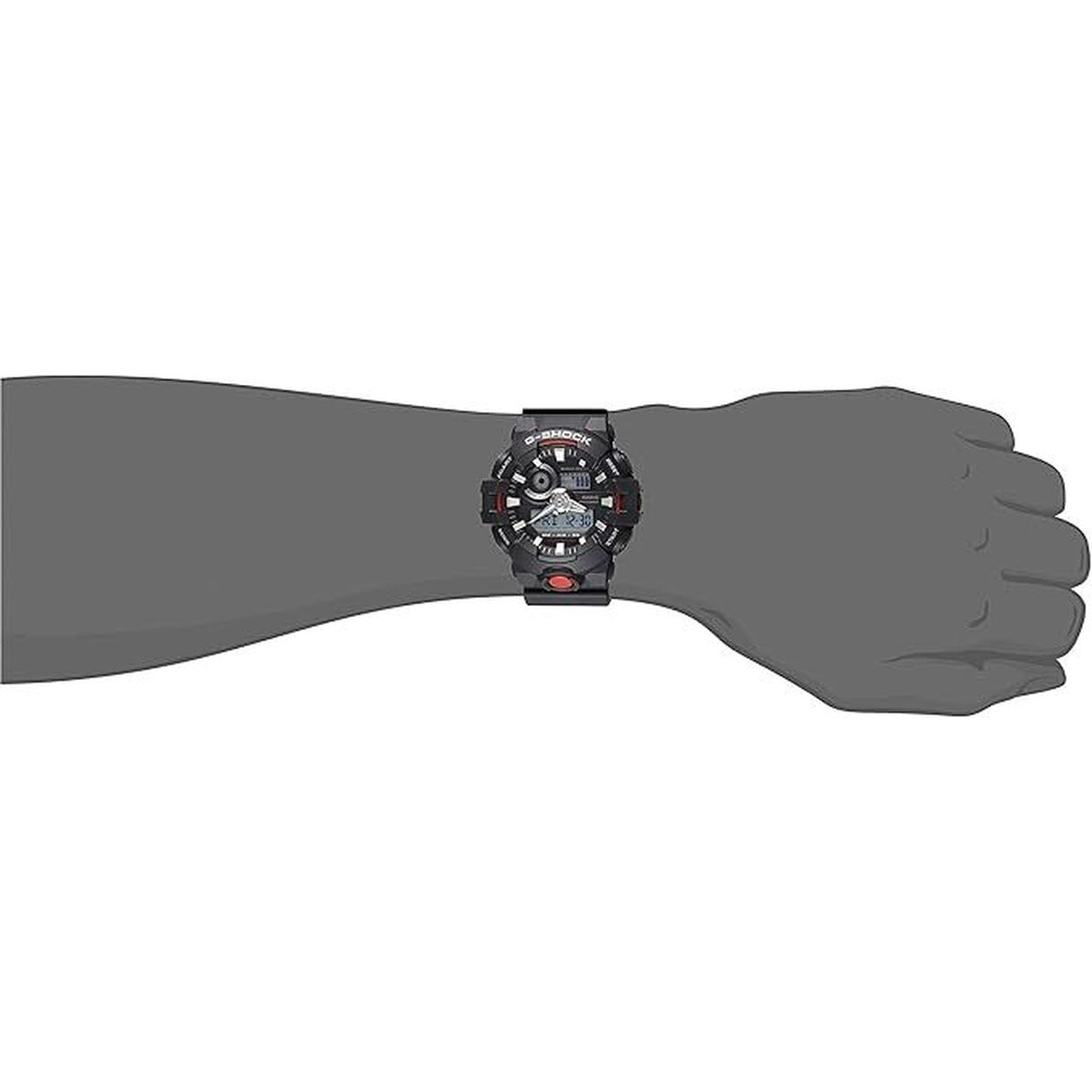 Casio G-Shock GA-700-1A Men’s Watch Black Red Analog Digital 200M...