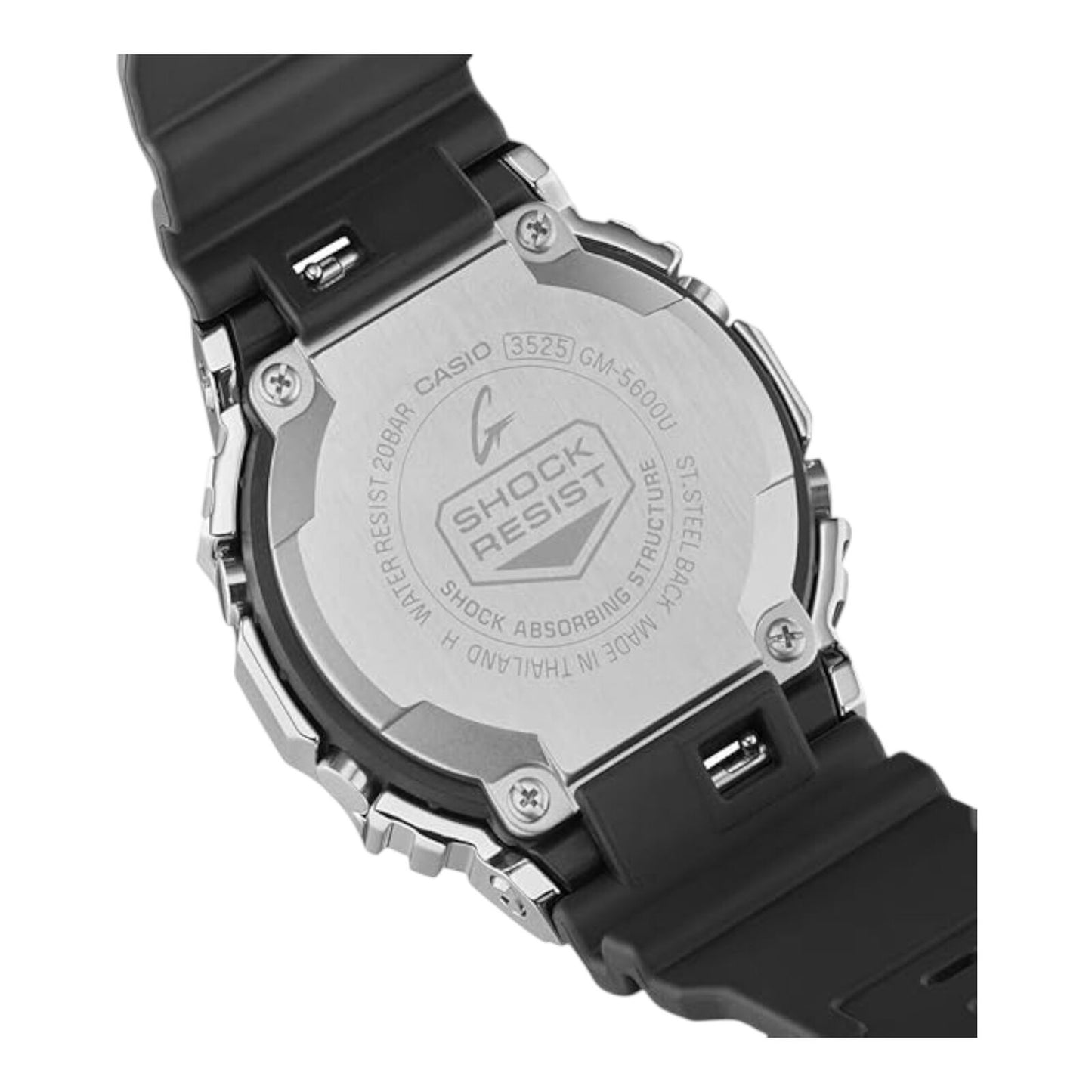 Casio G-Shock GM-5600U-1DR Mens Digital 200m Watch Black Resin Strap Steel Bezel