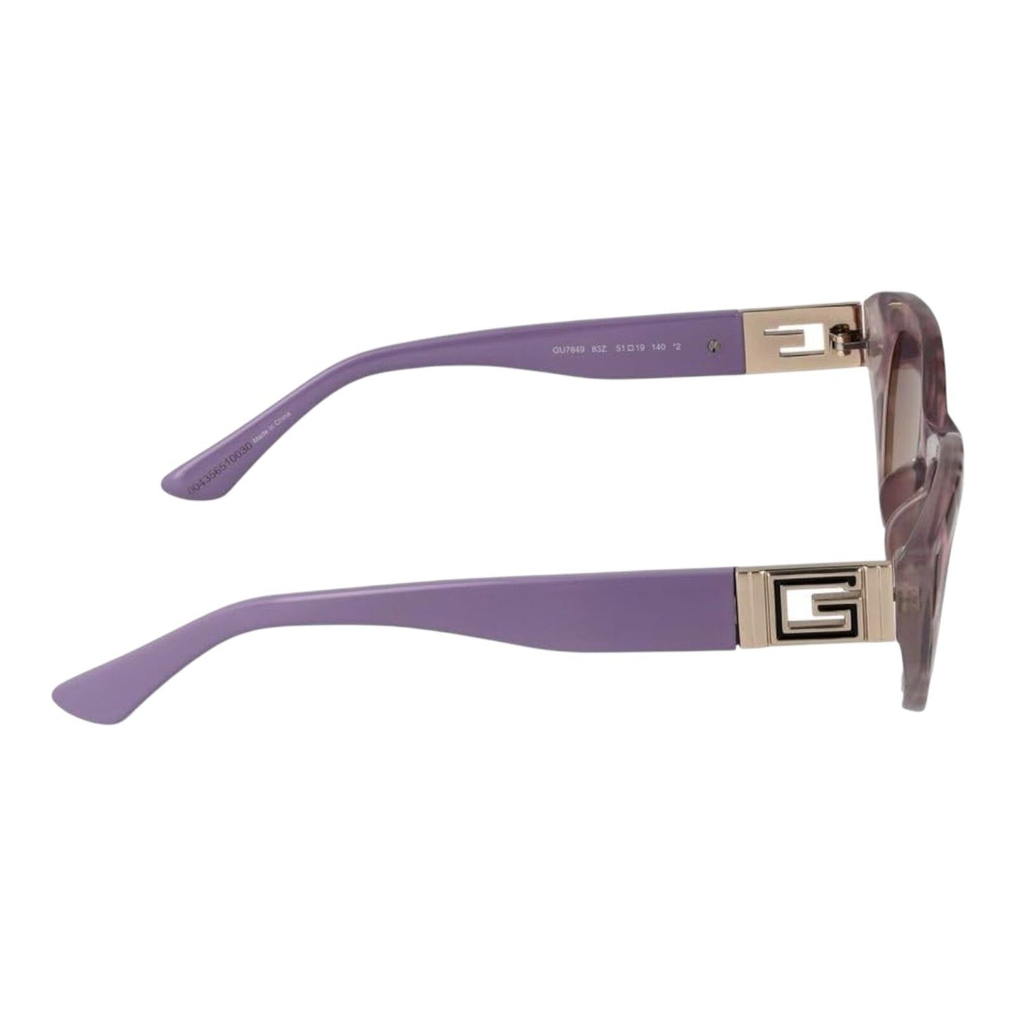 Guess GU7849 83Z Women’s Violet Frame Mirror Lens Cat Eye Sunglasses 51mm