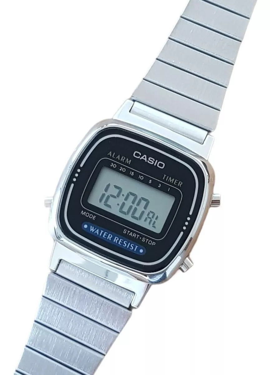 Casio LA670WA-1 LA670WA LA670 Silver Women's Ladies Digital Retro Vintage Watch