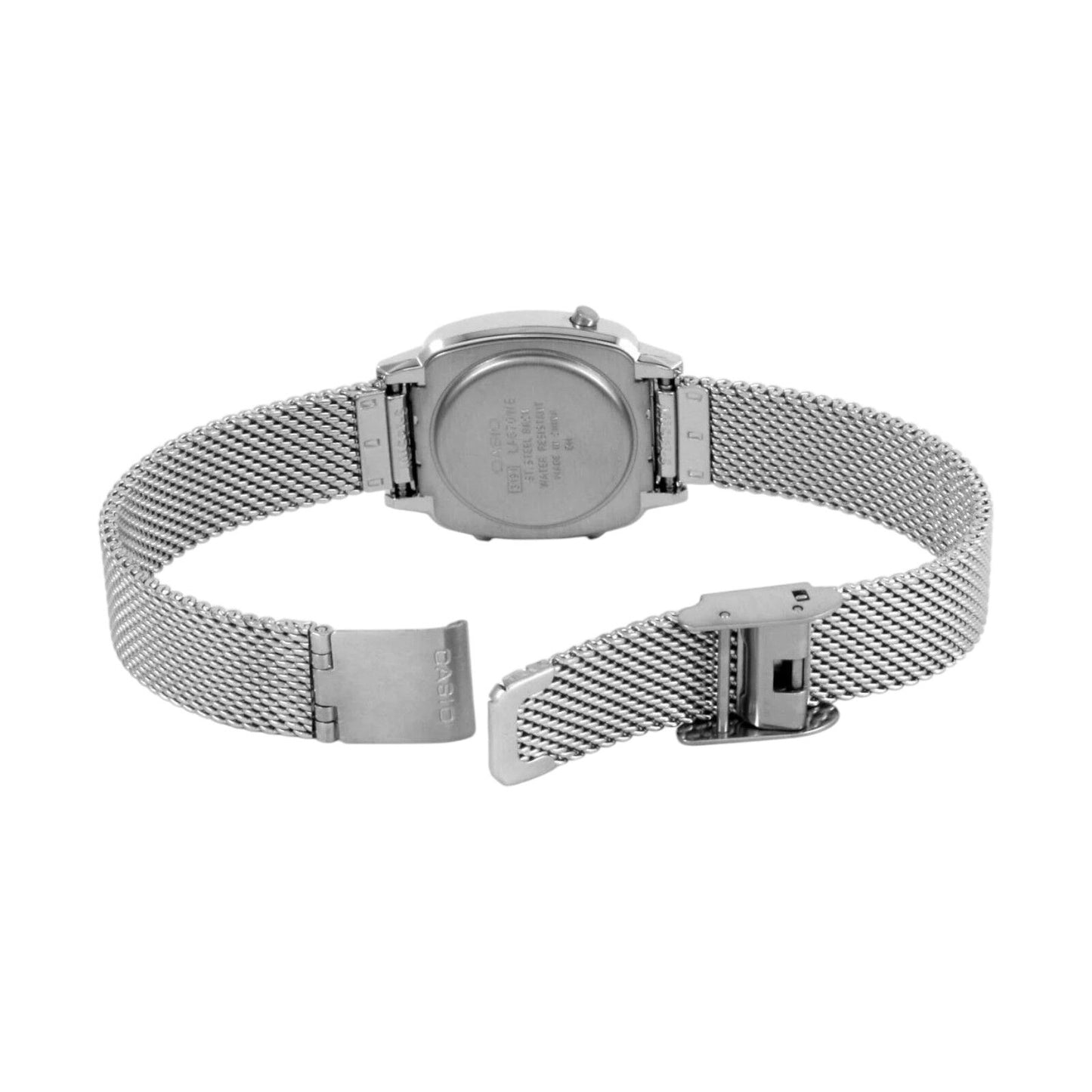 Womens Watch CASIO LA670WEM-7D Stainless Steel Mesh Gray