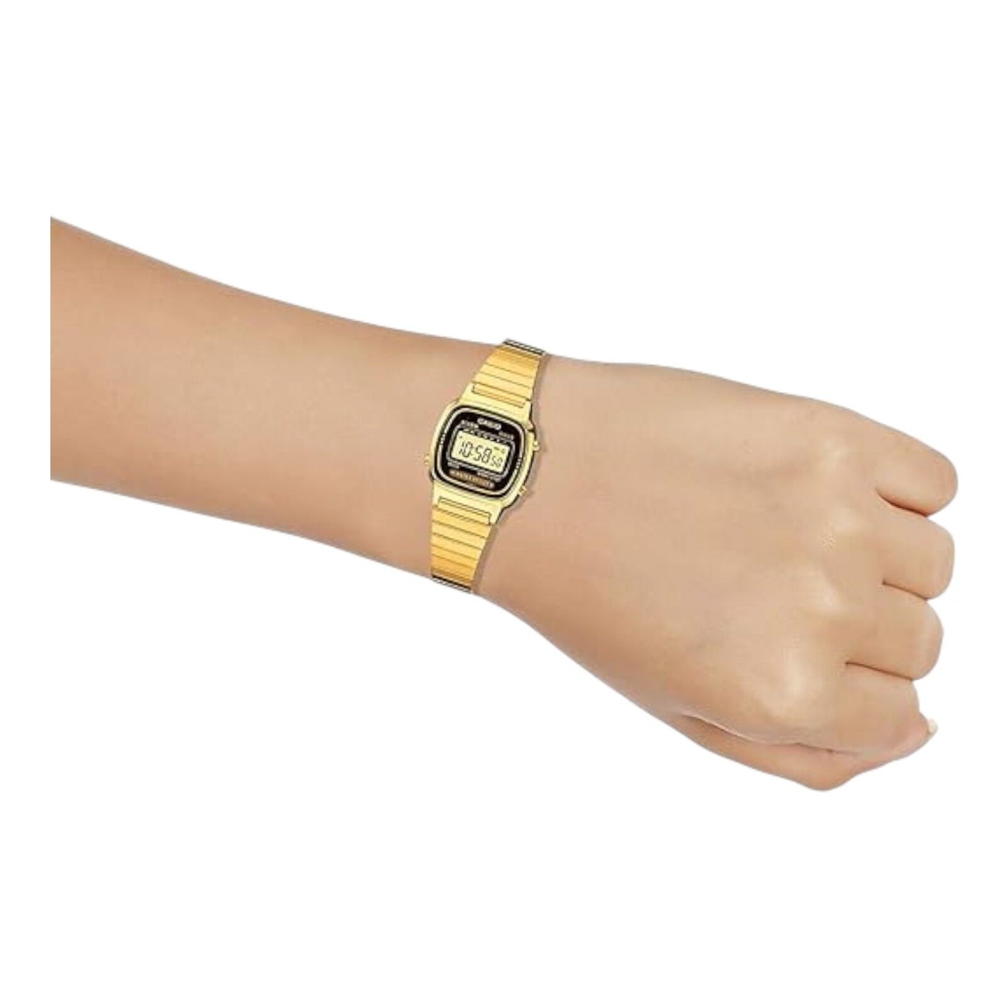 Casio LA670WGA-1DF Womens Retro Gold Digital Watch Alarm Stopwatch Stainless