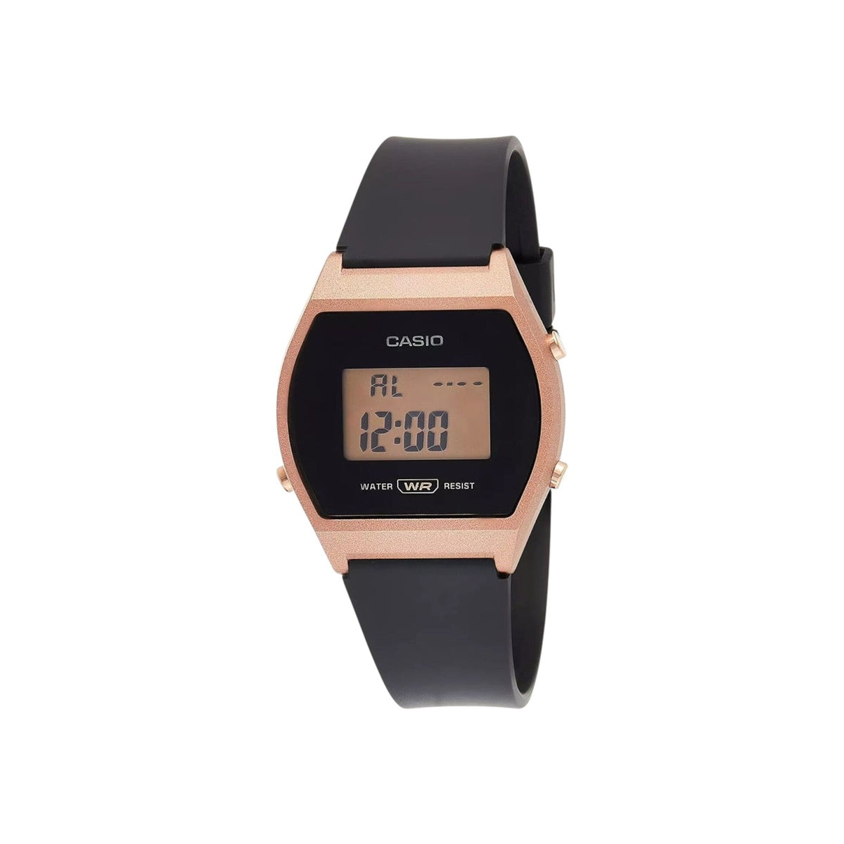 CASIO LW204-1A Unisex Rose gold Digital Watch with Black Band