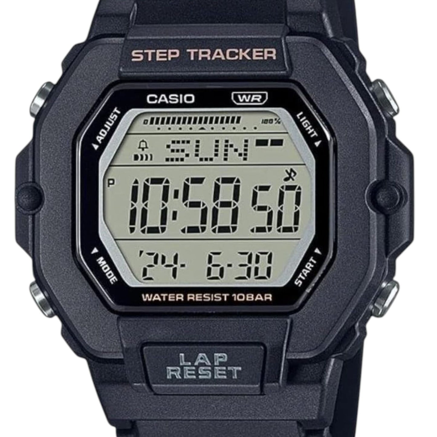 Casio LWS-2200H-1 Unisex Step Tracker Digital Watch 100m Resin Black Sport