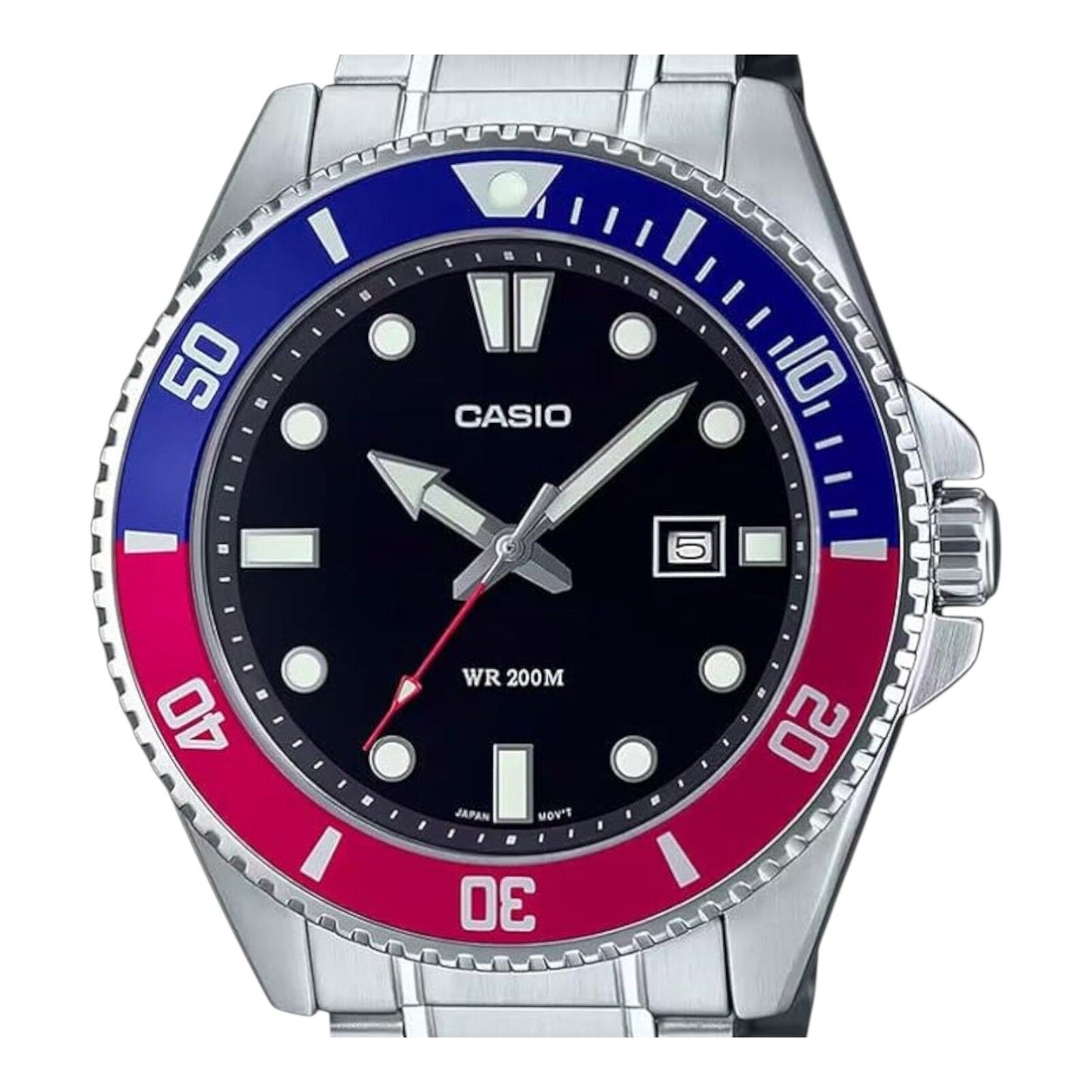 Casio MDV107D-1A3V Marine Sport Black Dial 200M Analog Diver