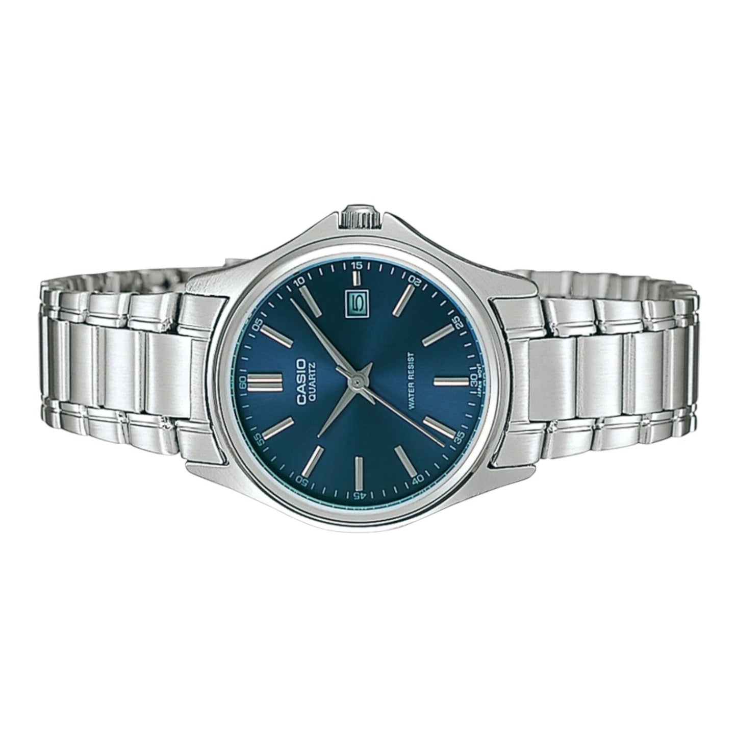 Casio MTP-1183A-2A Mens Analogue Watch Blue Dial Date Display Steel Band