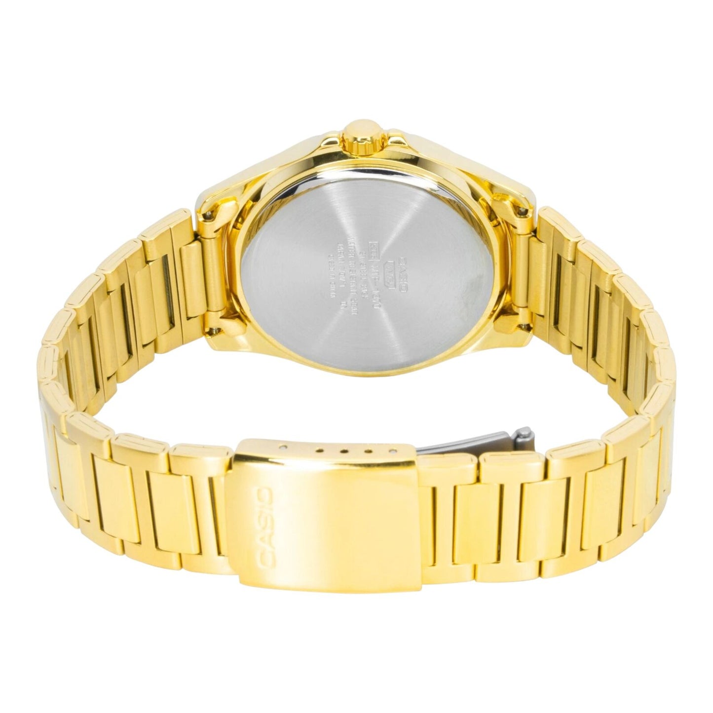 Casio MTP-1370G-1AV Mens Black Dial Gold Tone Watch Stainless Steel 50M