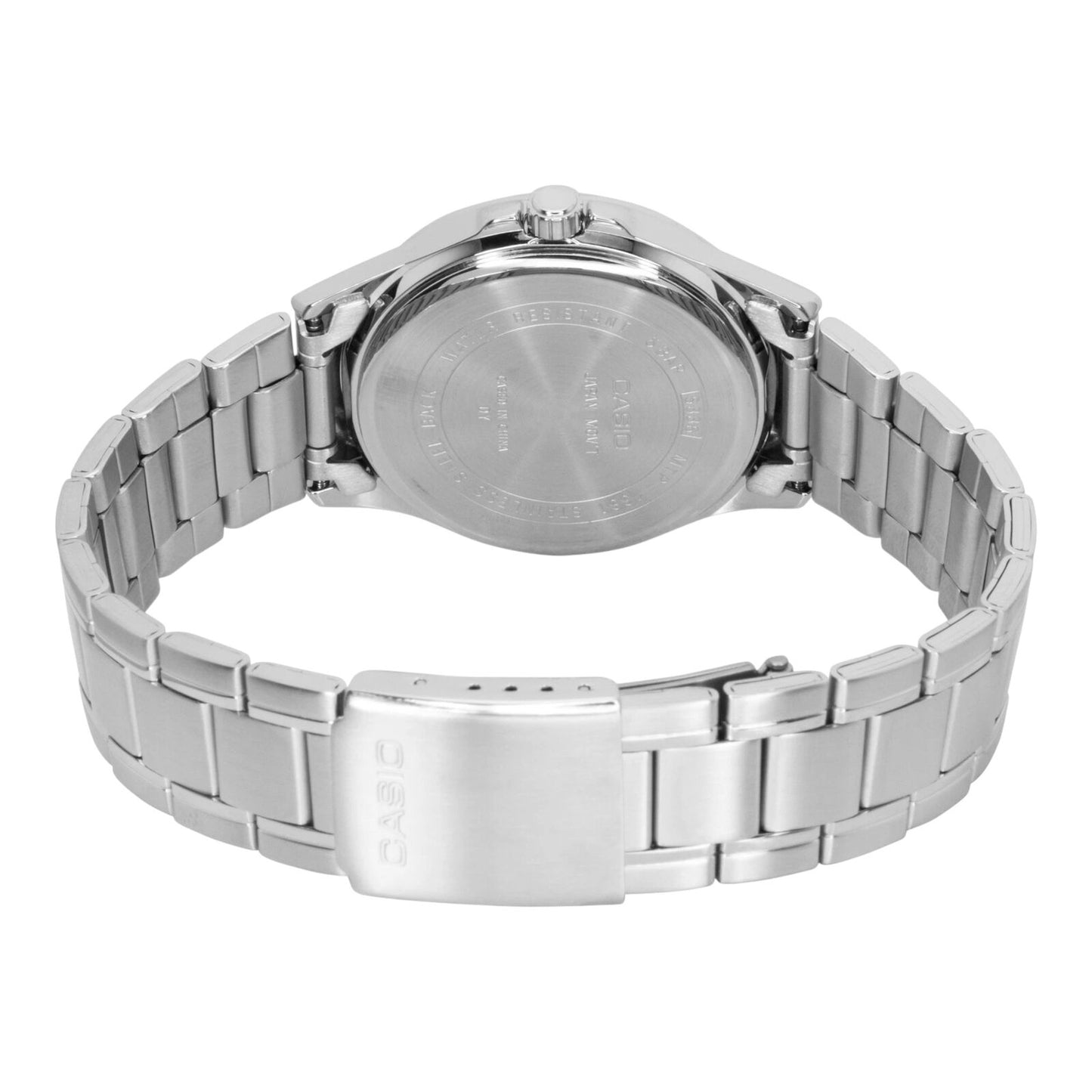 Casio MTP-1381D-3AV Mens Green Dial Stainless Steel Watch 50M Water Resistant