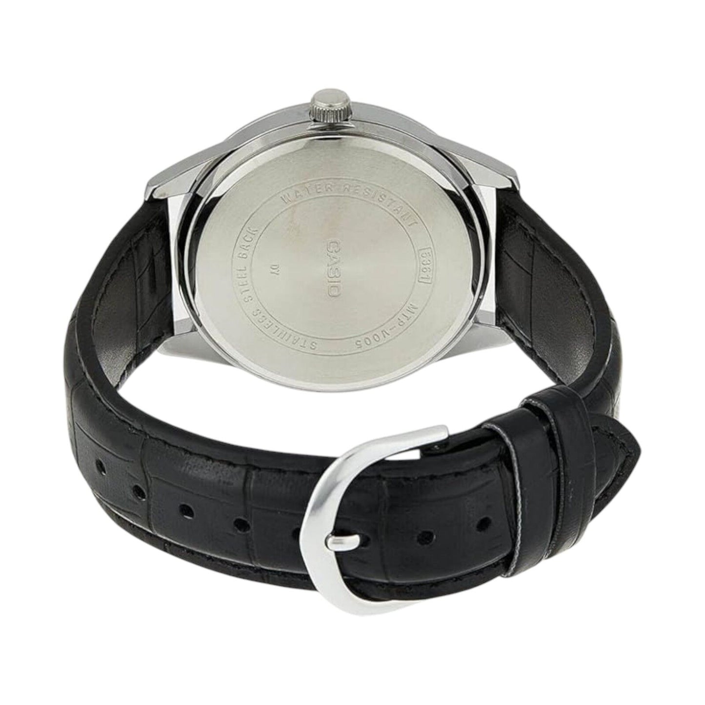 CASIO MTPV005L-1B4 Unisex Black Analog Watch with Black Band