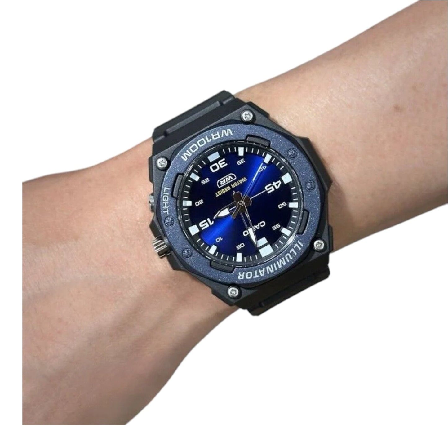 Casio MW-620H-2AV Blue Dial Resin Strap 100M Water Resistant Analog Watch