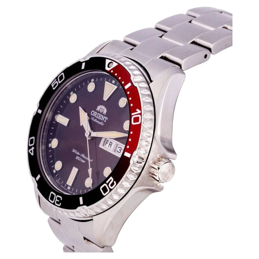 Orient RA-AA0814R19B Mens Automatic Watch Silver Band Red Dial 200M