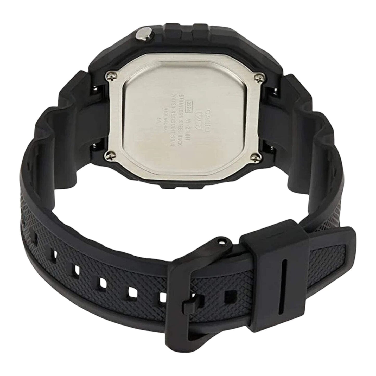 Casio W-218H-1BV Digital Watch Black Resin Band LED Light Stopwatch 50m