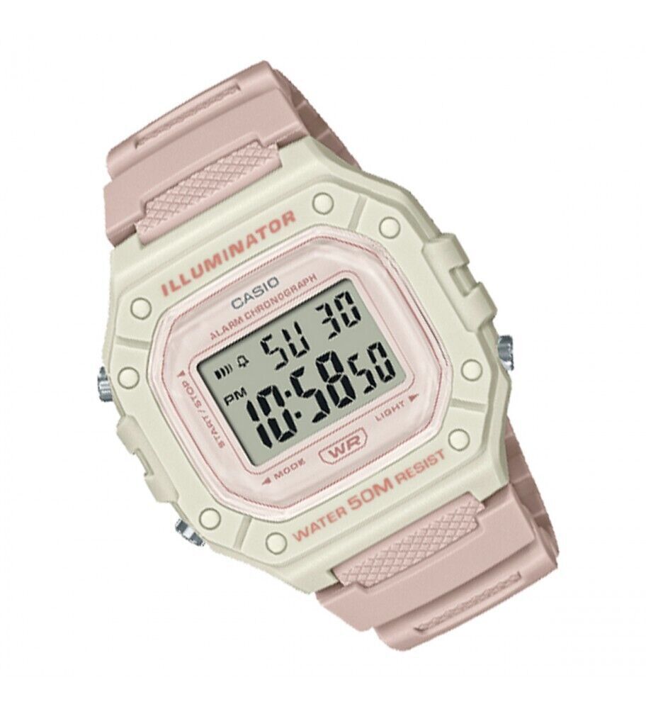 Casio General Digital Pink Resin Strap Women's Watch W-218HC-4A2VDF
