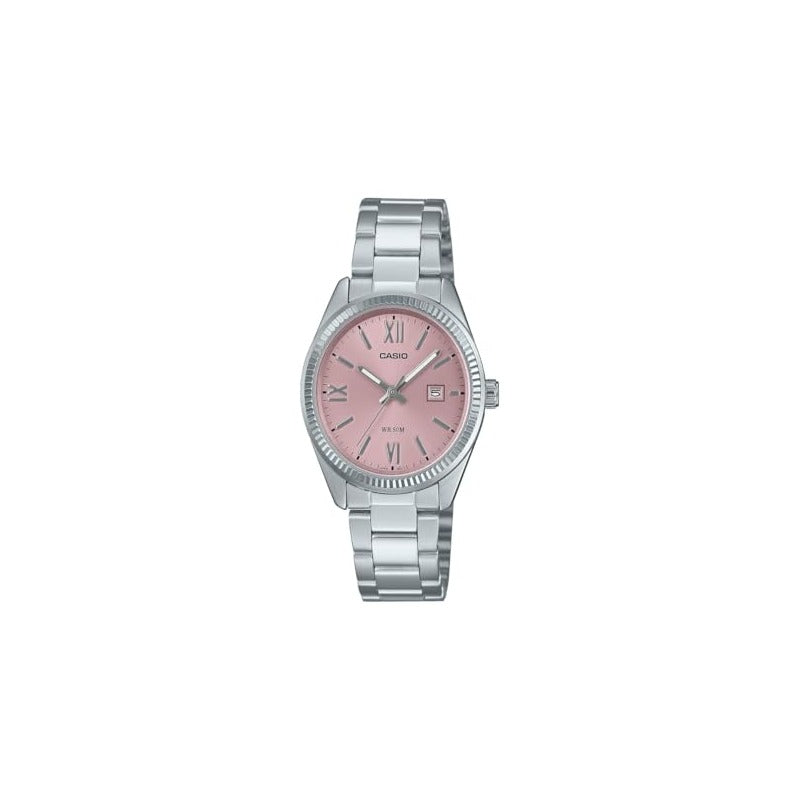 Casio Analog Stainless Steel Pink Dial Quartz LTP-1302DD-4A2V 50M…
