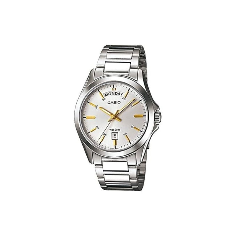 Casio MTP1370D-7A2 Analog Silver Strap Unisex Adult Watch, White…