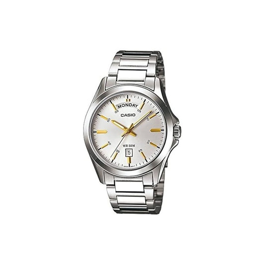 Casio MTP1370D-7A2 Analog Silver Strap Unisex Adult Watch, White…
