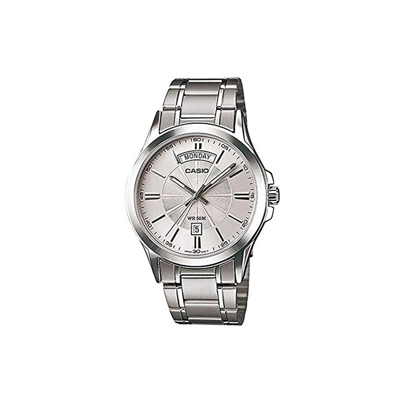 Casio MTP1381D-7A Analog Silver Strap Unisex Adult Watch, White…