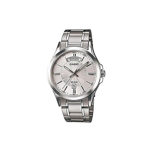 Casio MTP1381D-7A Analog Silver Strap Unisex Adult Watch, White…