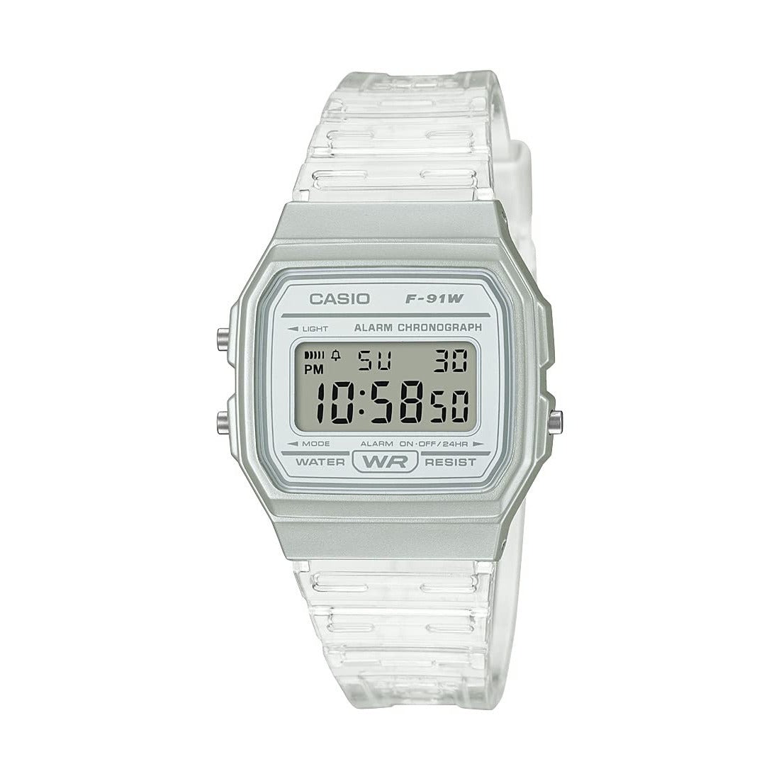 Casio Unisex F91W-1 Classic Resin Strap Digital Sport Watch Clear