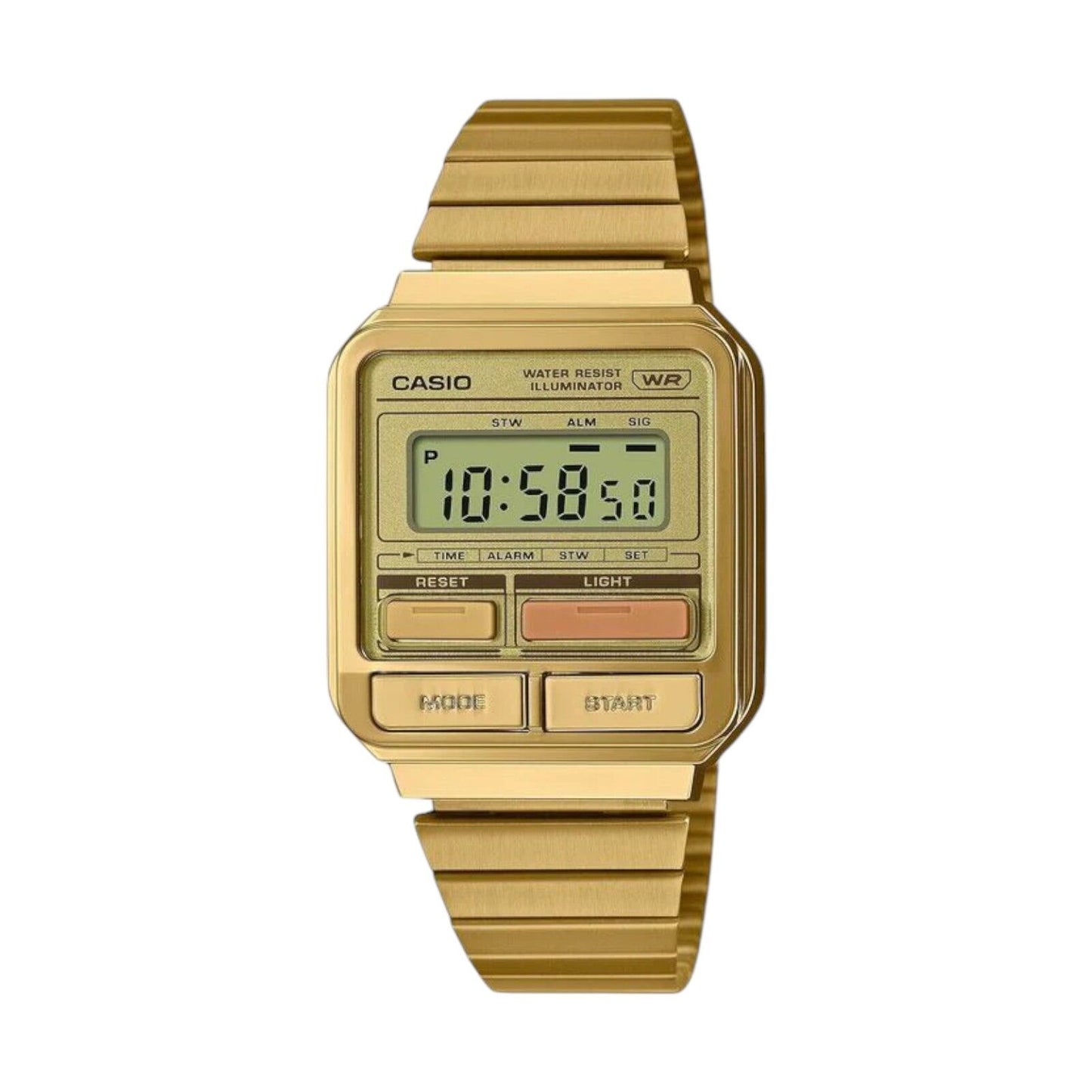 Casio Vintage Digital Gold Ion Plated Stainless Steel A120WEG-9A Unisex Watch