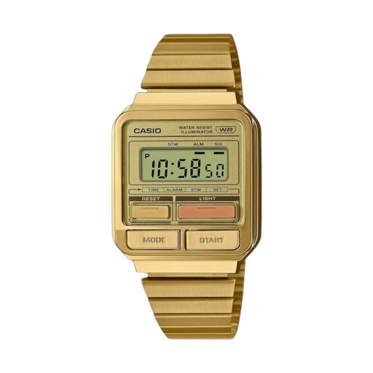 Casio Vintage Digital Gold Ion Plated Stainless Steel A120WEG-9A Unisex Watch