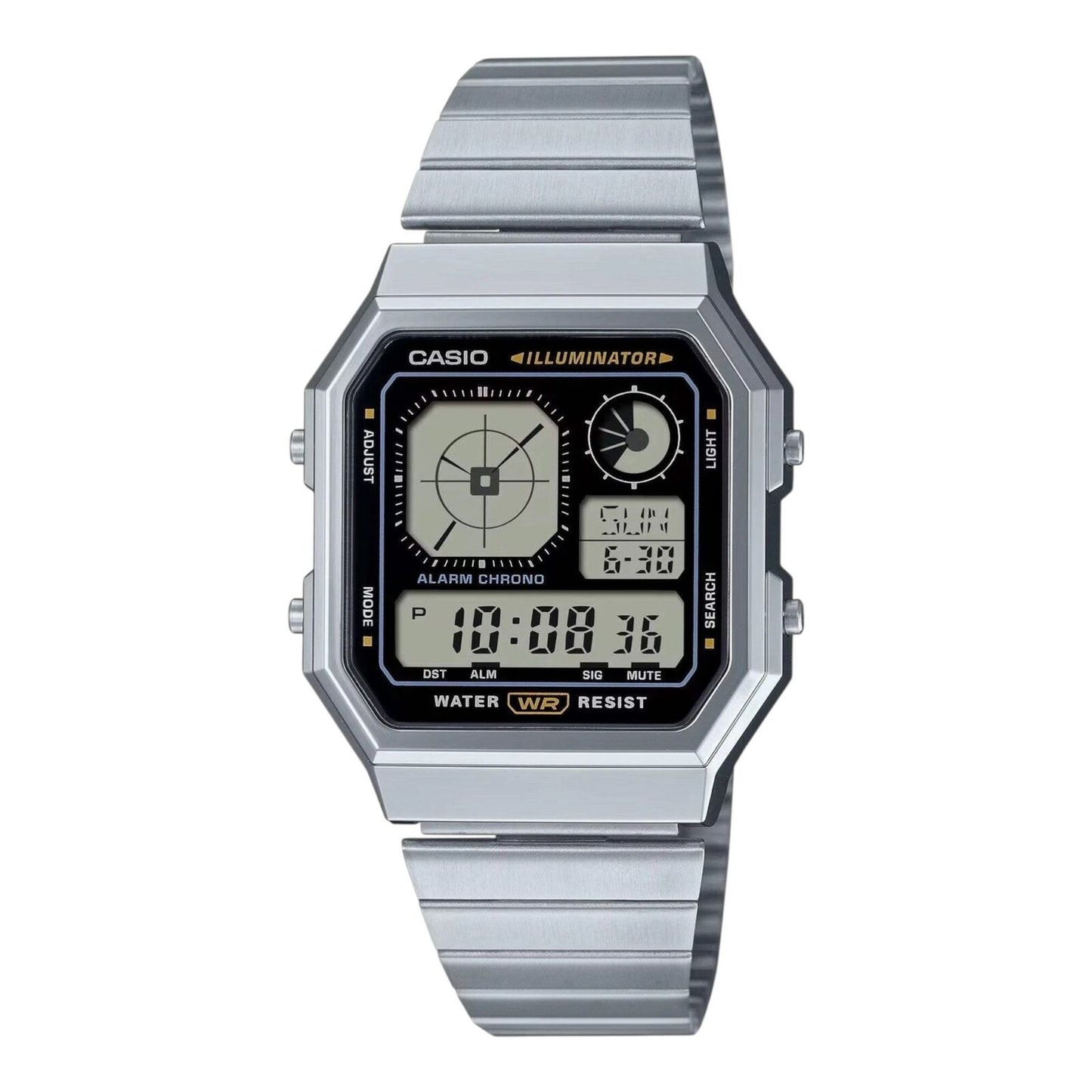Casio A130WE-1A Mens Digital Watch Stainless Steel Retro World...