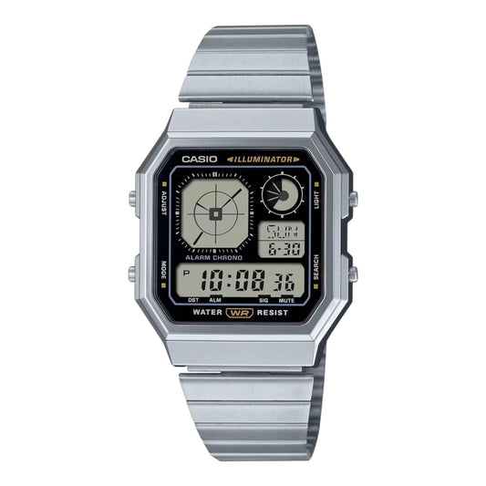 Casio A130WE-1A Mens Digital Watch Stainless Steel Retro World...