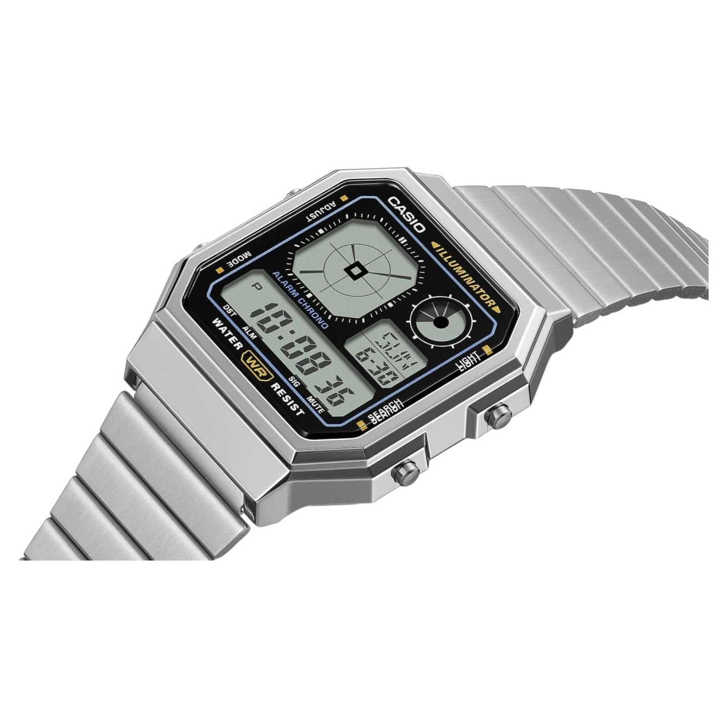 Casio A130WE-1A Mens Digital Watch Stainless Steel Retro World...