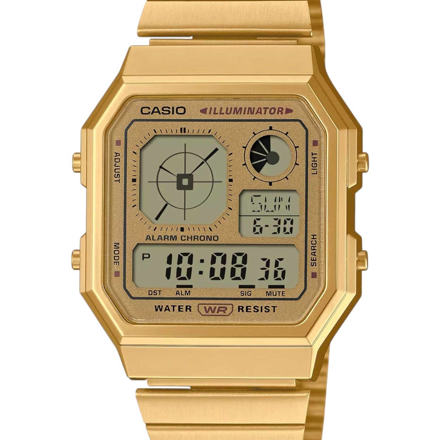 Casio A130WEG-9A Mens Digital Watch Gold Stainless Steel World...