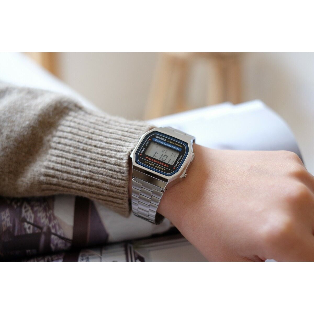 Casio Men’s A168WA-1 Unisex Watch With Stainless Steel Band Daily...
