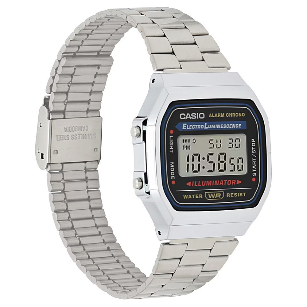 Casio Men’s A168WA-1 Unisex Watch With Stainless Steel Band Daily Alarm AU Stock