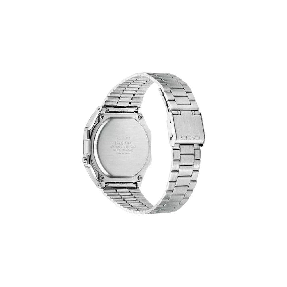 CASIO A168WA-1W Unisex Black Digital Watch with Silver Band...