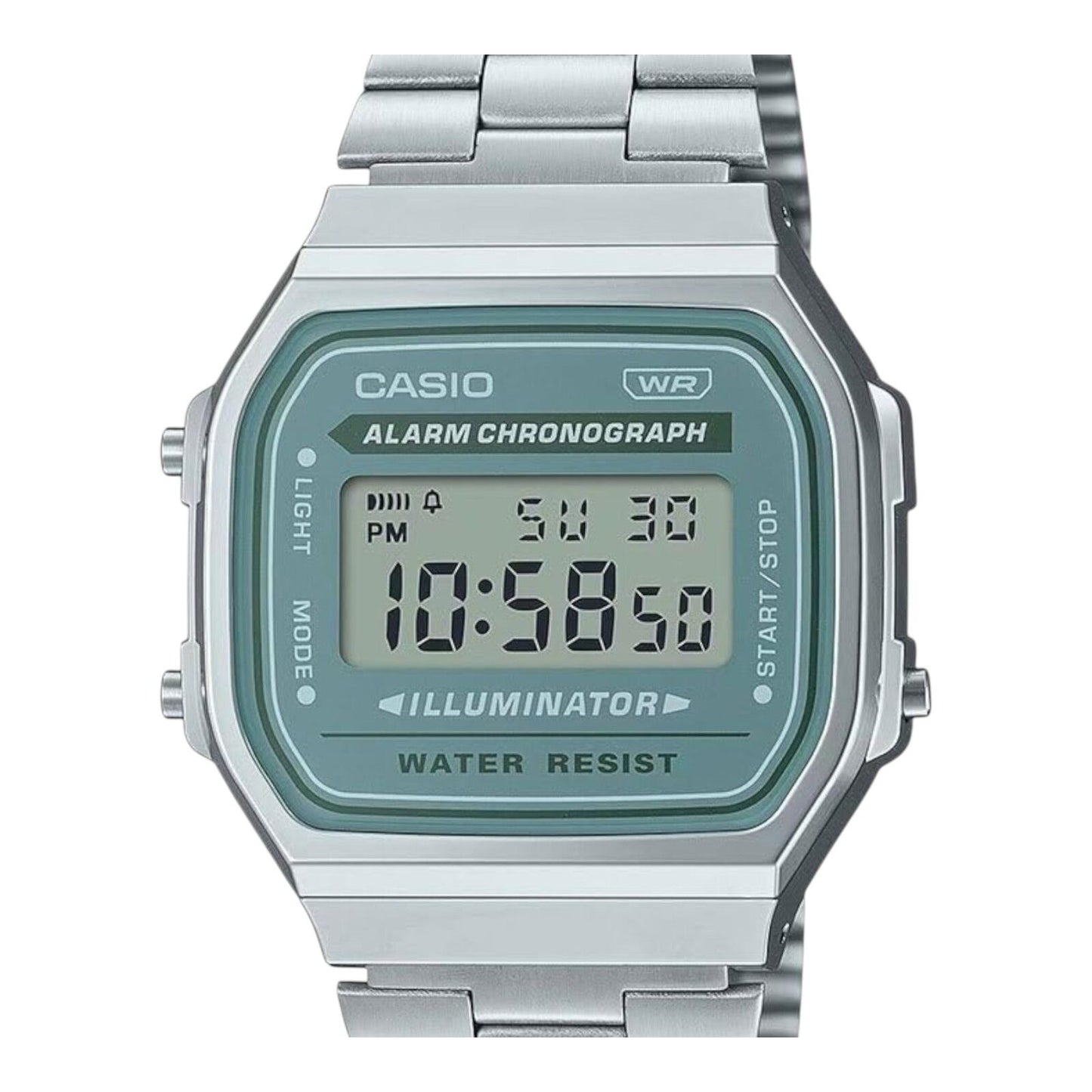 Casio A168WA-3AYDF Silver Digital Watch EL Light Alarm Stopwatch Unisex Retro