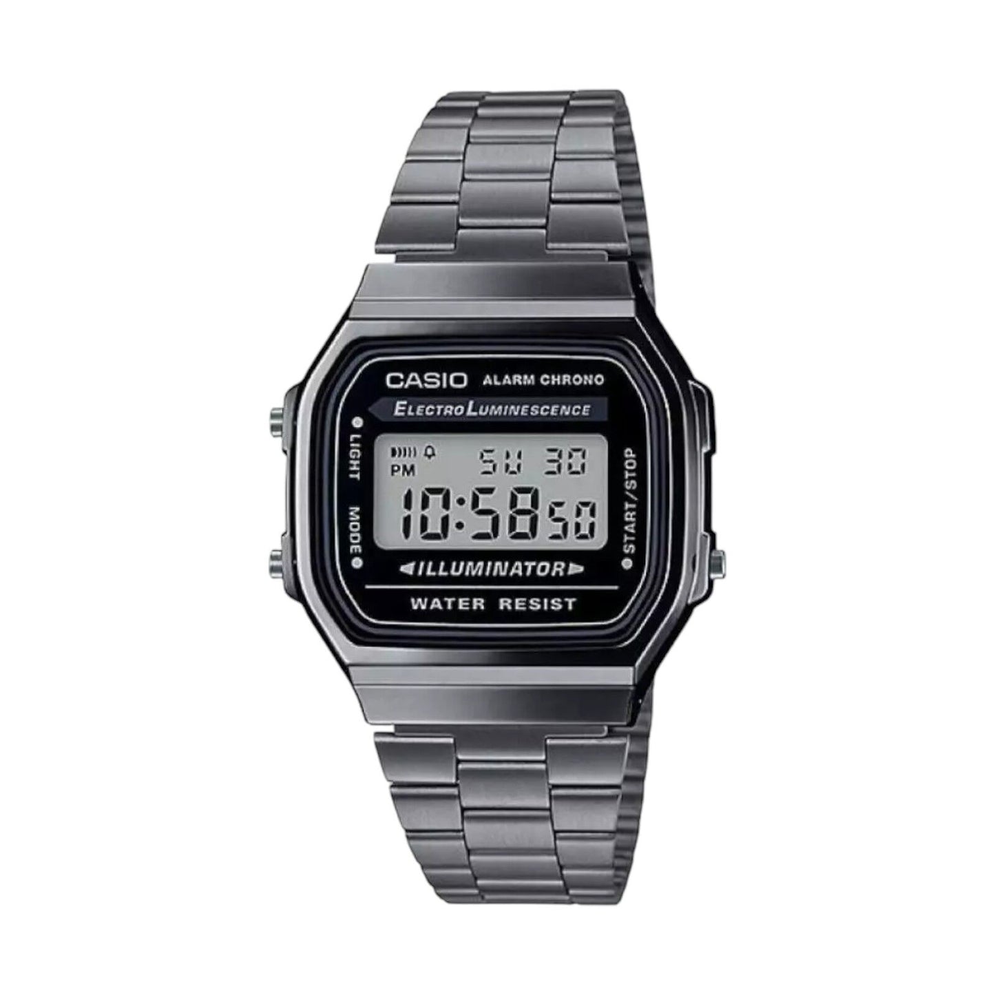 Casio Standard Digital Grey Stainless Steel Strap Watch Unisex A168WGG-1ADF-P