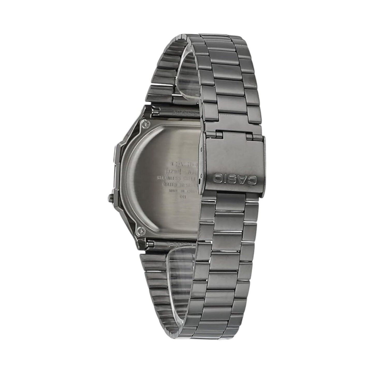 Casio A168WGG-1B Vintage Black Digital Gray Ion Plated Band Unisex Fashion Watch